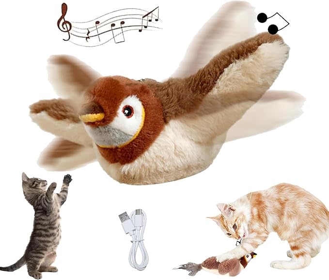 Pájaro Interactivo para Gatos – Aleteo, Sonido y Juego Activo
