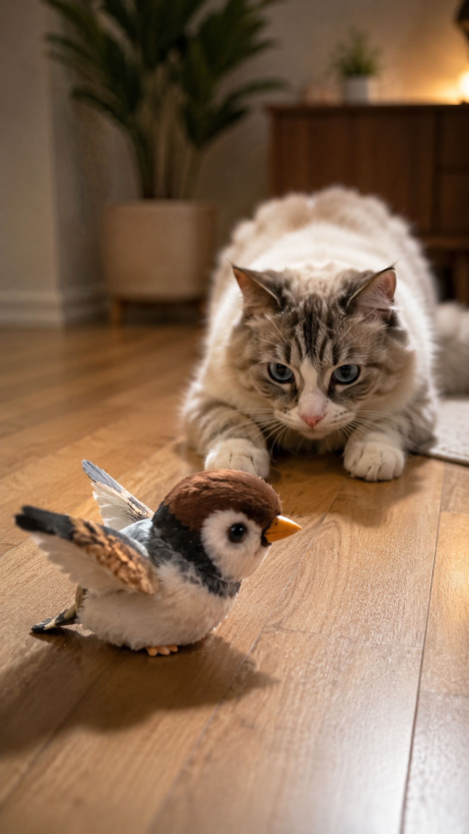 Pájaro Interactivo para Gatos – Aleteo, Sonido y Juego Activo