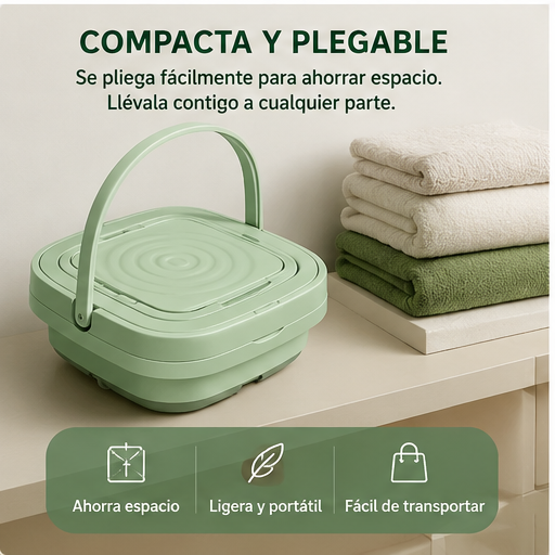 Lavadora compacta y plegable