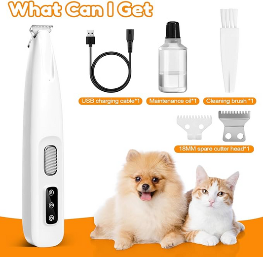 Recortadora de pelo para mascotas con accesorios incluidos